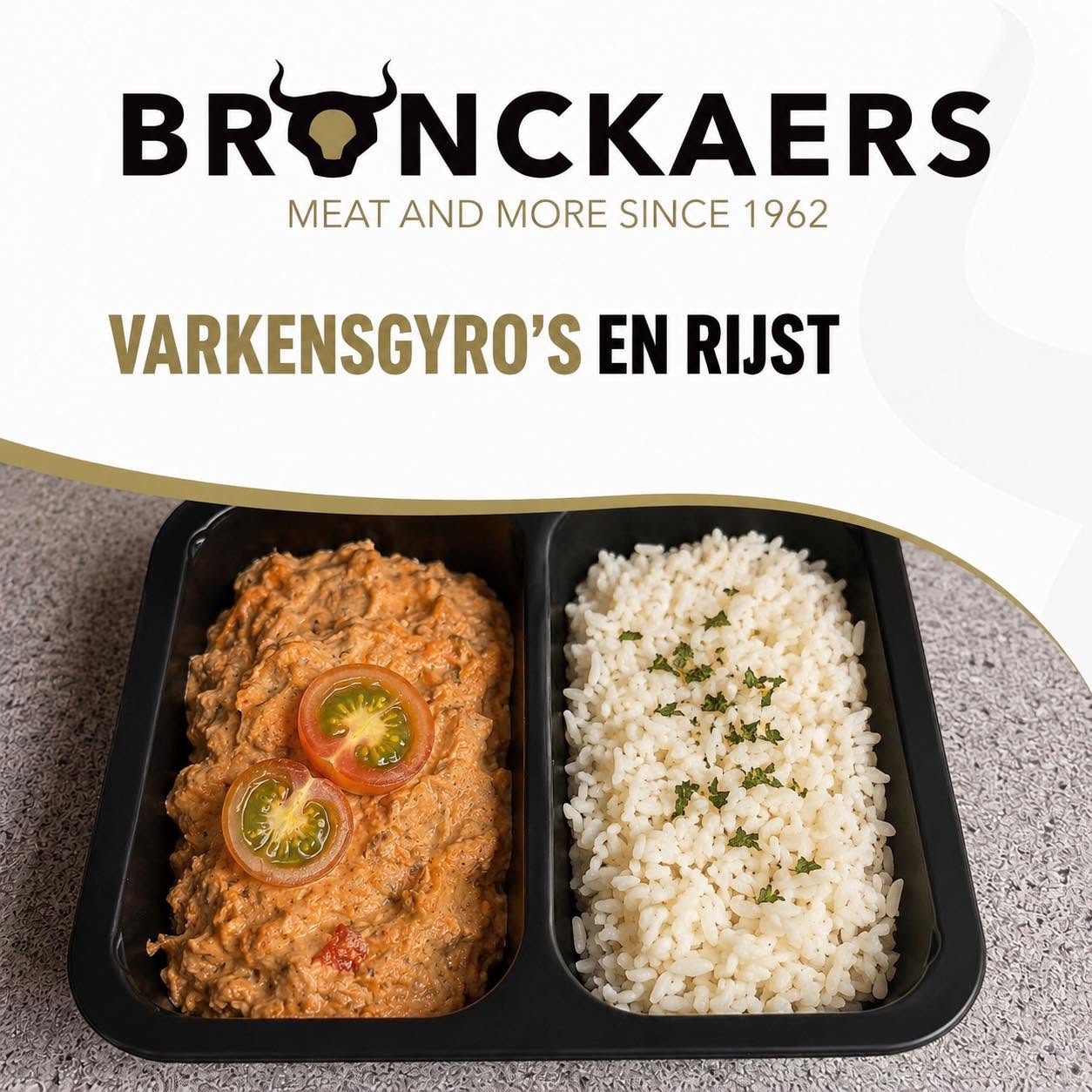 Varkensgyro's en rijst